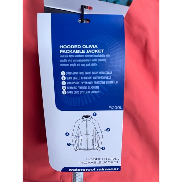 NEW Zero Restriction Olivia Hooded Rain Jacket Golf Orange Size XS Zip UP $250 - Picture 6 of 6